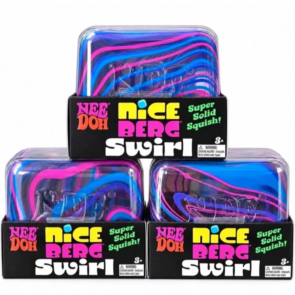 3ea 100% Authentic NeeDoh Nice Berg Swirl Super Solid Squish Schylling NIB